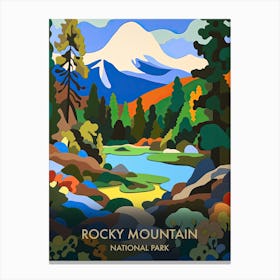 Rocky Mountain National Park Travel Poster Matisse Style 2 Canvas Print