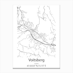 Voitsberg,Austria Minimalist Map Canvas Print