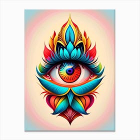 Wisdom, Symbol, Third Eye Tattoo Canvas Print