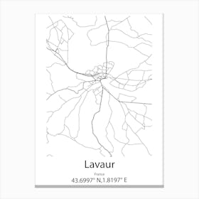 Lavaur,France Minimalist Map Canvas Print