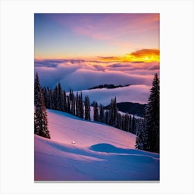 Sankt Johann In Tirol, Austria Sunrise Skiing Poster Canvas Print