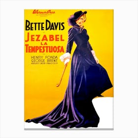 Bette Davis, Jazebal, Movie Poster Canvas Print