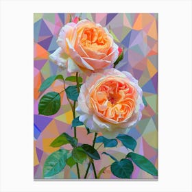 English Roses Painting Rose Geometric 3 Canvas Print
