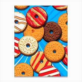 Frosted Biscuits Blue & Red Canvas Print