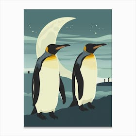 Emperor Penguin Half Moon Island Minimalist Illustration 3 Canvas Print