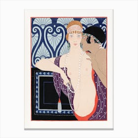 Les Trois Beautes De Mnasidika (1922), George Barbier Canvas Print