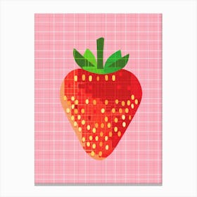 Strawberry Pixel Art Canvas Print