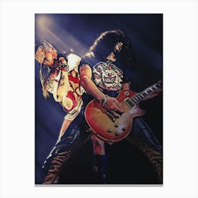 Superstars Slash And Axl Live Concert Canvas Print