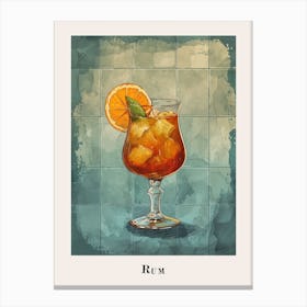 Rum Watercolour Poster Canvas Print