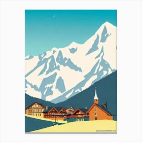 Engelberg, Switzerland Midcentury Vintage Skiing Poster Canvas Print