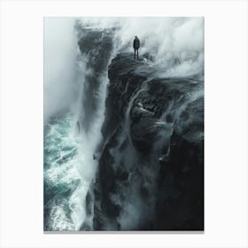 Man Standing On A Cliff 2 Canvas Print