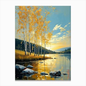 A Birch Trees On A Calm Lake Pt. 2 Canvas Print