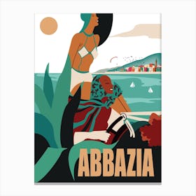Abbazia, Opatia, Ladies on a Car Ride Canvas Print