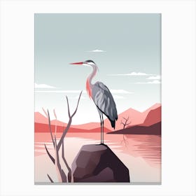 Minimalist Great Blue Heron 2 Illustration Canvas Print