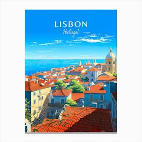 Portugal Lisbon Travel Copy Canvas Print