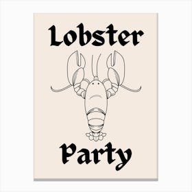 Lobster Party B&W Canvas Print