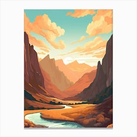 River In The Mountains Canvas Print