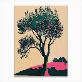 Olive Tree Colourful Illustration 3 Canvas Print
