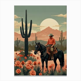 Cowboy In The Desert 19 Canvas Print