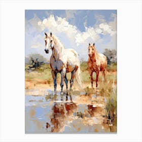 Horses Painting In Outback, Australia 1 Canvas Print