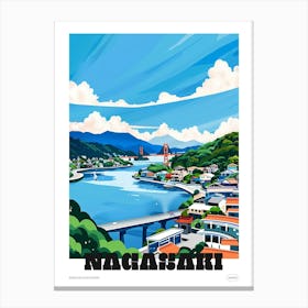 Nagasaki Japan 3 Colourful Travel Poster Canvas Print