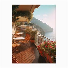 Positano, Italy Terrace Summer Vintage Photography Canvas Print
