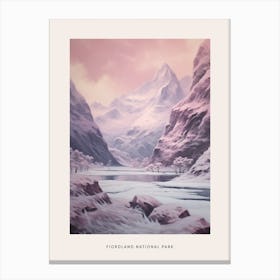 Dreamy Winter National Park Poster  Fiordland National Park New Zealand 1 Canvas Print