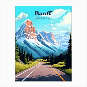 Banff National Park Calgary Hiking Modern Travel Art Canvas Print