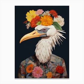 Bird With A Flower Crown Albatross 3 Canvas Print