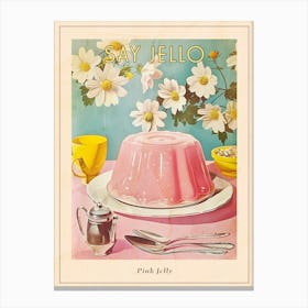 Pastel Pink Jelly Vintage Cookbook Inspired 4 Poster Canvas Print