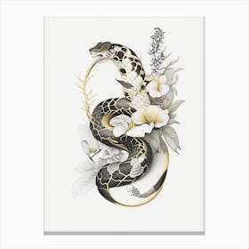 Boa Constrictor Snake Gold And Black Canvas Print