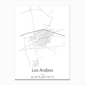 Los Arabos,Cuba Minimalist Map Canvas Print