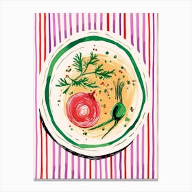 A Plate Of Pricky Pears, Top View Food Illustration 2 Canvas Print