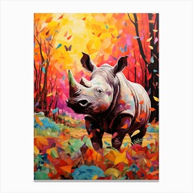 Paint Splash Dotty Rhino 4 Canvas Print