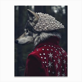 Wolf With Pearls Canvas Print