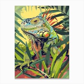 Green Iguana Modern Illustration 3 Canvas Print