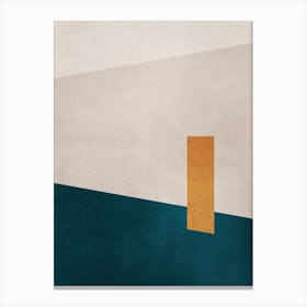 Acqua Green And Yellow Shapes Canvas Print