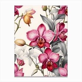 Orchids Seamless Pattern 1 Canvas Print