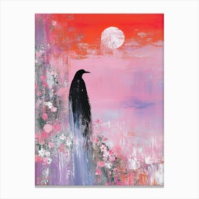 Crow At Sunset Canvas Print