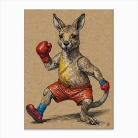 Kangaroo Boxing 6 Canvas Print