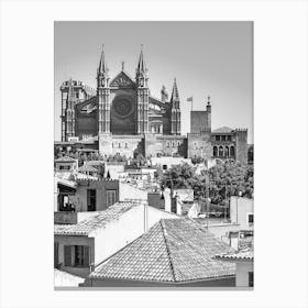Black And White Photo Of Palma de Mallorca Canvas Print