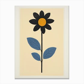 Black Daisy Canvas Print