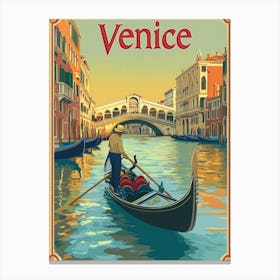 Aihrgdesign A Vintage Travel Poster Of Venice 4 Canvas Print