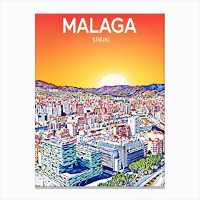 Malaga Spain Sunset 1 Canvas Print