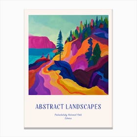 Colourful Abstract Pribaikalsky National Park Siberia 3 Poster Blue Canvas Print