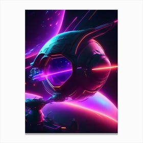Space Probe Neon Nights Space Canvas Print