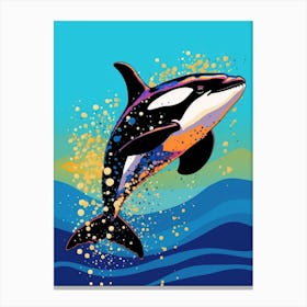 Dotty Orca Whale 2 Canvas Print