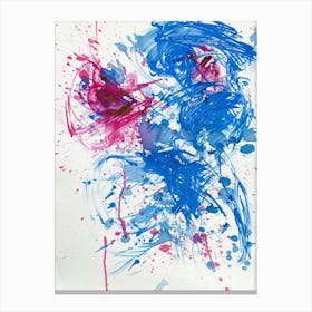 Blue And Pink Splatters Canvas Print