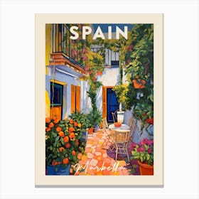Marbella Spain 1 Fauvist Painting Travel Poster Canvas Print