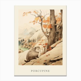 Beatrix Potter Inspired  Animal Watercolour Porcupine 4 Canvas Print
